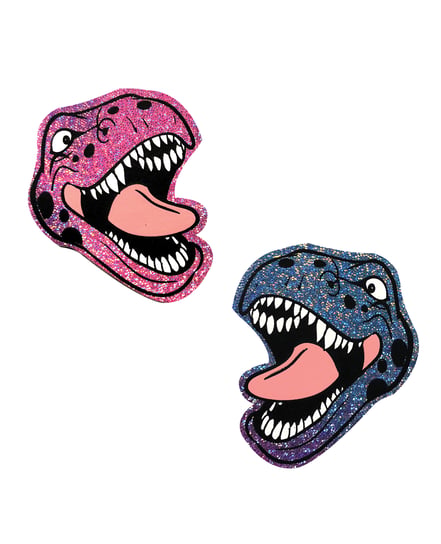 Neva Nude Black Light Dinosaur Pasties – Pink & Blue O/S by Neva Nude product image