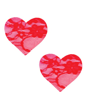 Neva Nude Lace Heart Pasties – Red O/S by Neva Nude product image