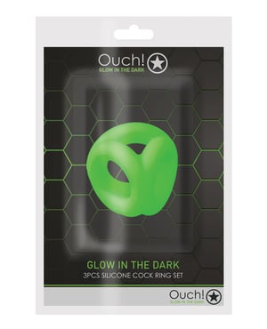 Shots Ouch Cock Ring & Ball Strap – Glow in the Dark by Ouch product image