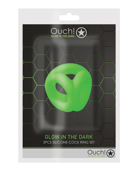 Shots Ouch Cock Ring & Ball Strap – Glow in the Dark by Ouch product image