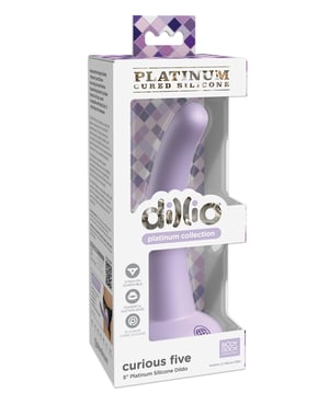 Dillio Platinum 5″ Curious Five Silicone Dildo – Purple by Dillio product image