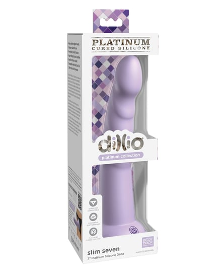 Dillio Platinum 7″ Slim Seven Silicone Dildo – Purple by Dillio product image