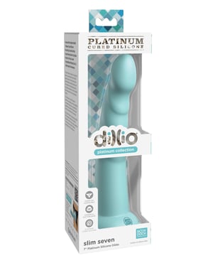 Dillio Platinum 7″ Slim Seven Silicone Dildo – Teal by Dillio product image