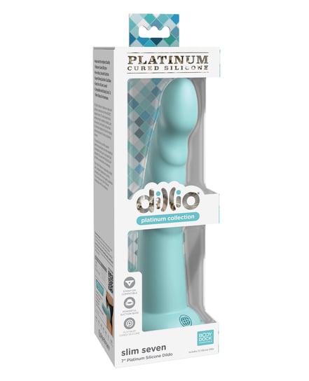 Dillio Platinum 7″ Slim Seven Silicone Dildo – Teal by Dillio product image