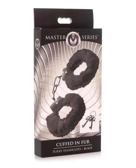 Master Series Cuffed in Fur Furry Handcuffs – Black by Master Series product image