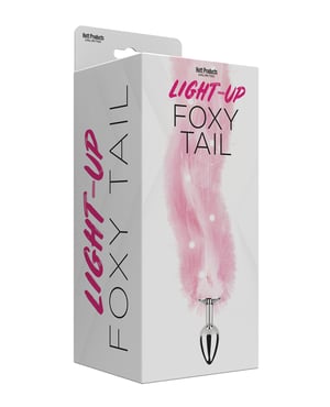 Foxy Tail Light Up Faux Fur Butt Plug – Pink by Foxy Tail product image