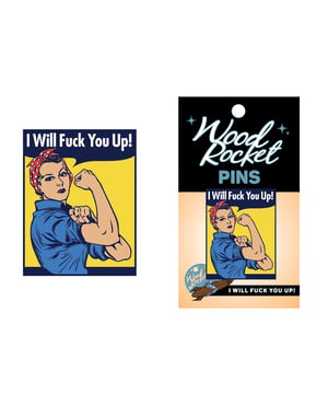 Wood Rocket I Will Fuck You Up! Pin – Multi Color by Wood Rocket product image