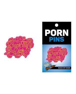 Wood Rocket Porn Suck My Dick Pin – Pink/Gold by Wood Rocket product image