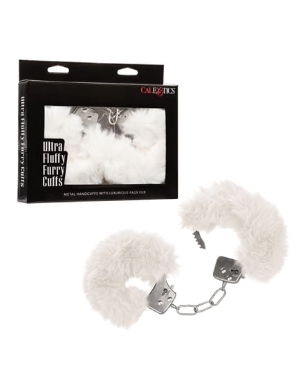 Ultra Fluffy Furry Cuffs – White by California Exotic Novelties product image