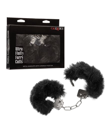 Ultra Fluffy Furry Cuffs – Black by California Exotic Novelties product image