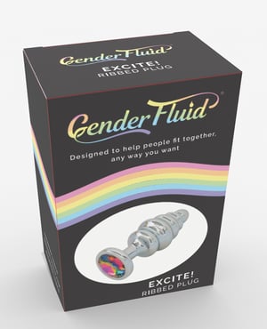 Gender Fluid Excite! Ribbed Plug – Silver by Gender Fluid product image