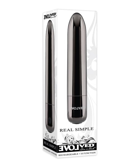 Evolved Real Simple Rechargeable Bullet – Black Chrome by Evolved product image