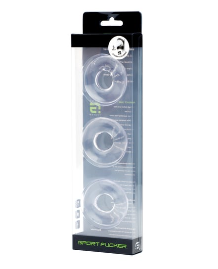 Sport Fucker Chubby Cockring Pack of 3 – Clear by Sport Fucker product image