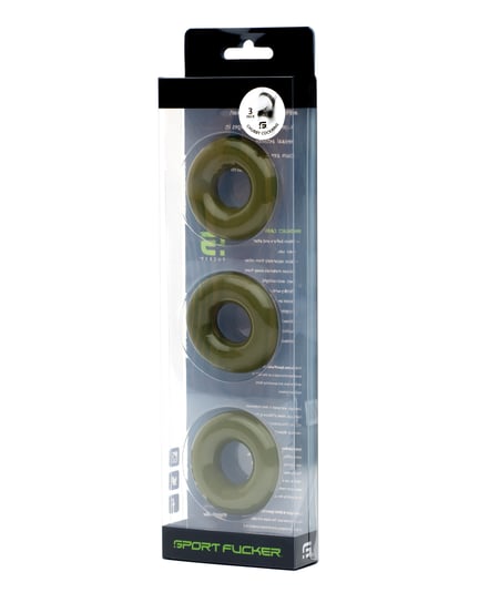 Sport Fucker Chubby Cockring Pack of 3 – Army Green by Sport Fucker product image