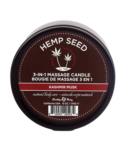 Earthly Body Suntouched Hemp Candle – 6 oz Round Tin Kashmir Musk by Earthly Body product image