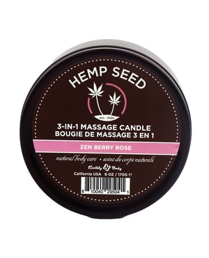 Earthly Body Suntouched Hemp Candle – 6 oz Round Tin Zen Berry Rose by Earthly Body product image