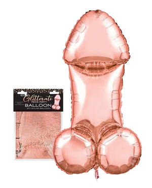 Glitterati Penis 3 ft Mylar Balloon – Rose Gold by Candy Prints product image