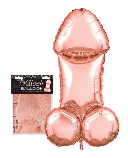 Glitterati Penis 3 ft Mylar Balloon – Rose Gold by Candy Prints product image