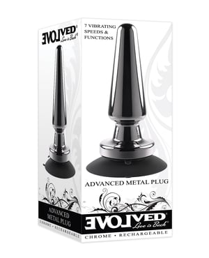 Evolved Advanced Vibrating Rechargeable Metal Plug – Black by Evolved product image