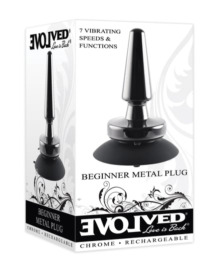 Evolved Beginner Vibrating Rechargeable Metal Plug – Black by Evolved product image