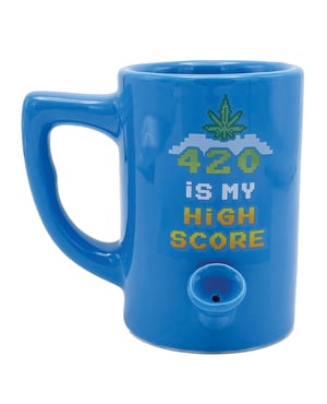 Wake & Bake 420 is My High Score Coffee Mug – 10 oz Blue by Island Dogs product image