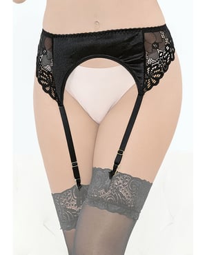 Satin & Lace Garterbelt Black SM by Escante product image