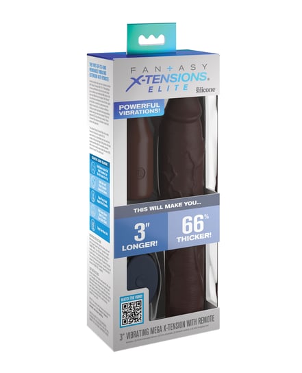 Fantasy X-tensions Elite 9″ Sleeve Vibrating 3″ Plug w/Remote – Brown by Fantasy X-tensions product image