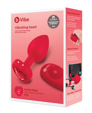 b-Vibe Vibrating Heart Plug M/L – Red by b-vibe product image