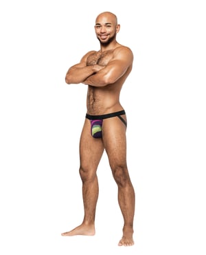 Galactic Sheer Poly Spandex Strappy Ring Jock Multi Color S/M by Male Power product image