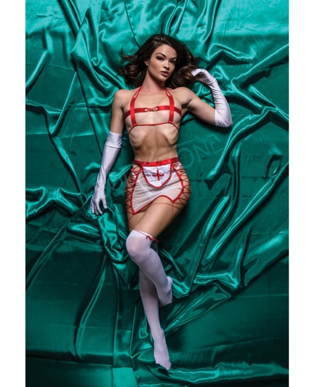 Role Play Naughty Nurse 5 pc Set Red/White M/L by Role Play product image