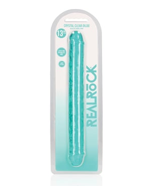 Shots RealRock Crystal Clear 13″ Double Dildo – Turquoise by RealRock product image
