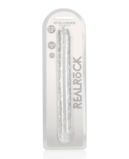 Shots RealRock Crystal Clear 13″ Double Dildo – Transparent by RealRock product image