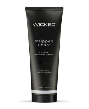 Wicked Sensual Care Stripped & Bare Unscented Massage Cream – 4 oz by Wicked Sensual Care product image