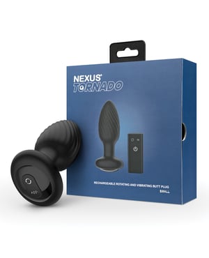 Nexus Tornado Rotating & Vibrating Small Butt Plug – Black by Nexus product image