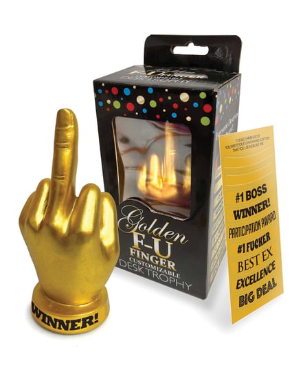 Golden F-U Finger Trophy by Candy Prints product image