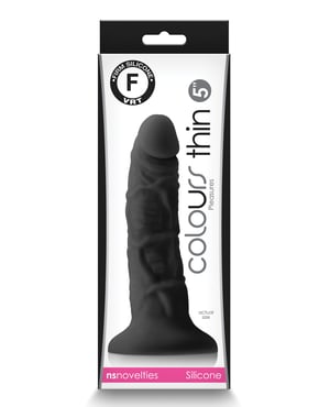Colours Pleasures 5″ Thin Dildo – Black by Colours product image
