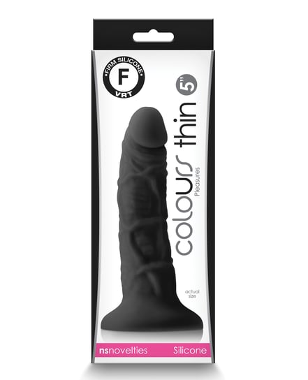 Colours Pleasures 5″ Thin Dildo – Black by Colours product image