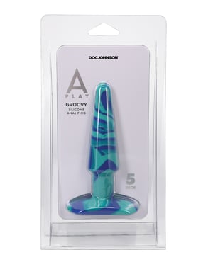A Play 5″ Groovy Silicone Anal Plug – Ocean by A-Play product image