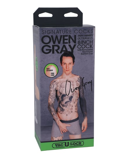 Signature Cocks ULTRASKYN 8″ Cock w/Removable Vac-U-Lock Suction Cup – Owen Grey by Signature Cocks product image