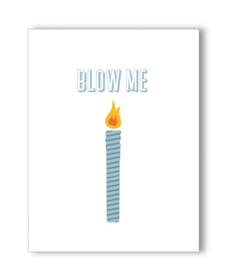 Blow Me Birthday Naughty Greeting Card by Kush Kards product image