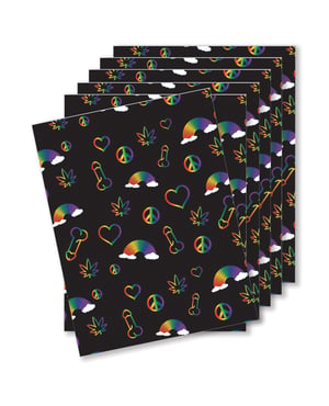 Rainbow Penis Naughty Greeting Card – Pack Of 6 by Kush Kards product image