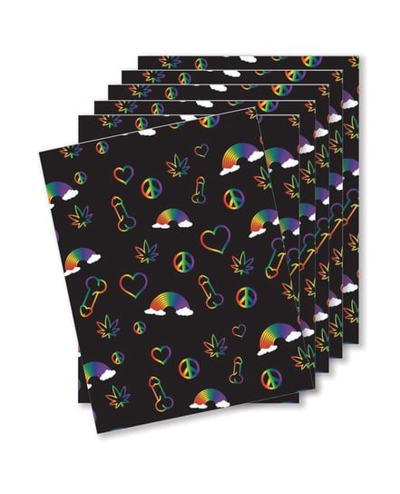 Rainbow Penis Naughty Greeting Card – Pack Of 6 by Kush Kards product image