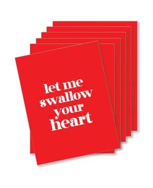 Swallow Your Heart Naughty Greeting Card – Pack Of 6 by Kush Kards product image