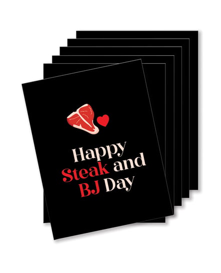 Happy Steak And BJ Day Naughty Greeting Card – Pack Of 6 by Kush Kards product image