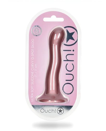 Shots Ouch 7″ Curvy G-Spot Dildo – Rose Gold by Ouch product image