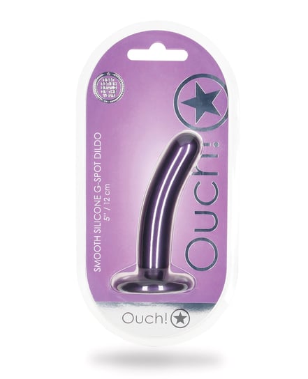 Shots Ouch 5″ Smooth G-Spot Dildo – Metallic Purple by Ouch product image