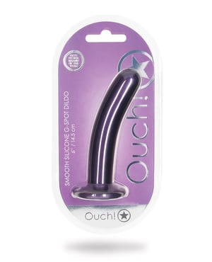 Shots Ouch 6″ Smooth G-Spot Dildo – Metallic Purple by Ouch product image