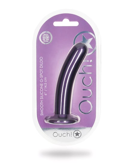 Shots Ouch 6″ Smooth G-Spot Dildo – Metallic Purple by Ouch product image