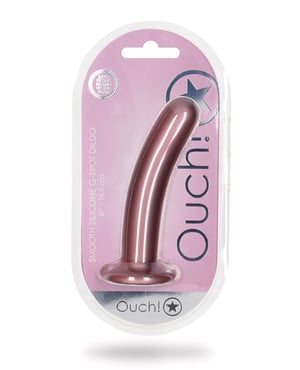 Shots Ouch 6″ Smooth G-Spot Dildo – Rose Gold by Ouch product image