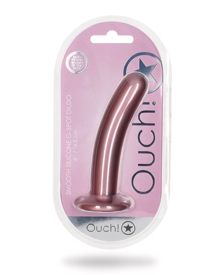 Shots Ouch 6″ Smooth G-Spot Dildo – Rose Gold by Ouch product image